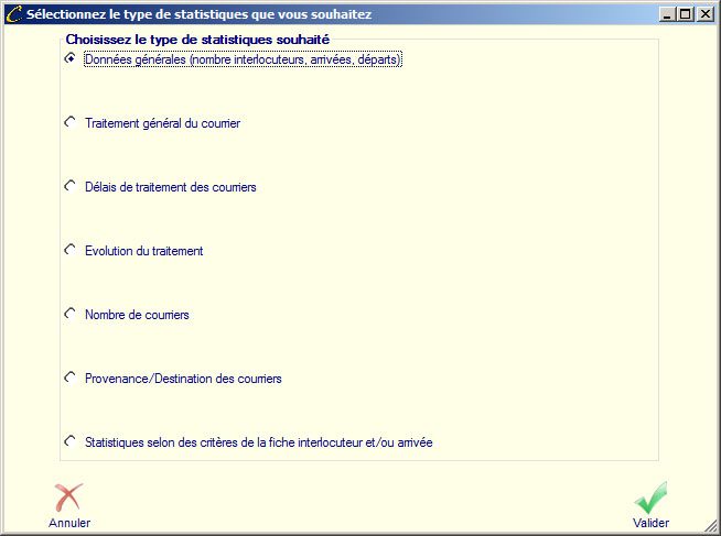 Types de statistiques Types de statistiques